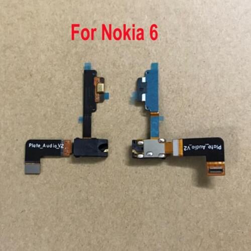 100% Good Working Headphone Jack Audio Plug Plate Flex Cable For Nokia 6 TA1000 TA1003 TA-1003 TA-1000 Replacement Parts