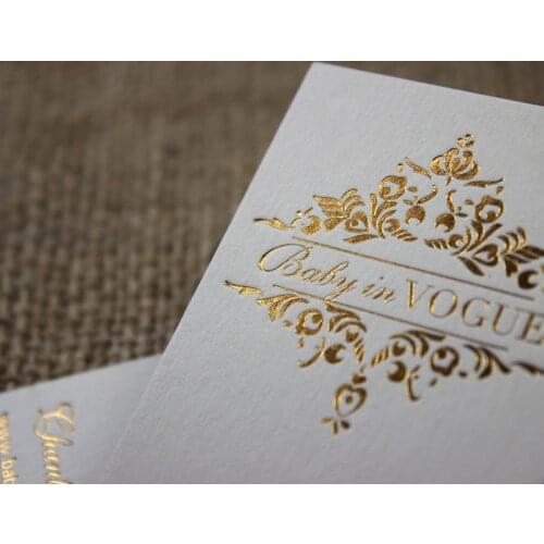 200pcs Customized Logo Business Cards Printed On 500gsm Uncoated Black Paper Foil On Double Sided Name Card (Matte Gold Silver)