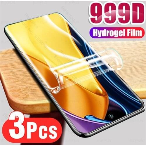 3PCS 999D Hydrogel Film for Xiaomi Litte Poko Poco M 3 Pro/M3 Pro M3Pro 5G 2021 Screen Protectors Film Not Glas M2103K19PG 6.5