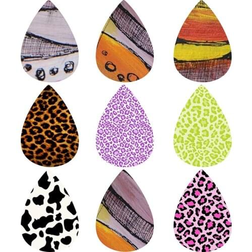 36Pcs/18Pairs Fashion Earrings Personality Leopard Pink Cheetah Animal Pattern Drop Earrings Cow Hide Wild West Gift For Women
