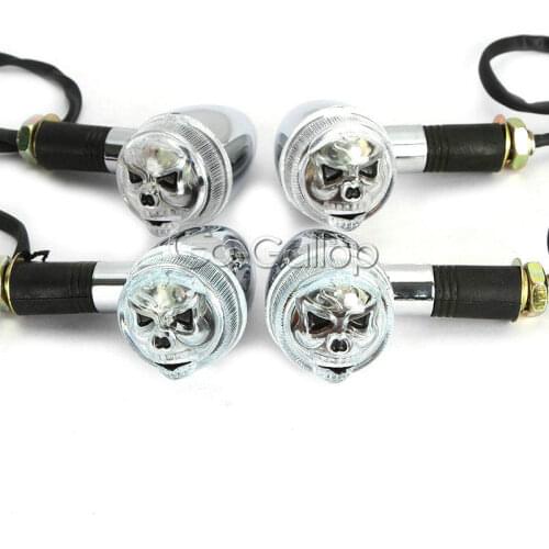 4pcs Skull Turn Signals For Suzuki Intruder Volusia VS 700 750 800 1400 1500/Honda Shadow Aero Spirit VT700 VT750 VT1100 VTX1300