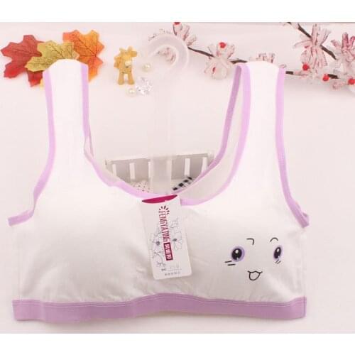 5pc/lot Smile Girls Underwear Bra Vest Children Underclothes Sport Tops Training Bra 8-14Y