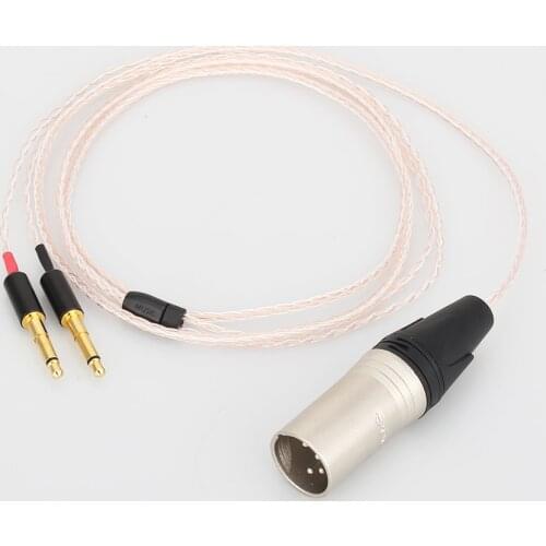 Audiocrast 8cores Headphones Cable with 4pins XLR Male Plug For Audio Upgrade Cable For Meze 99 Classics/Focal Elear Headphones