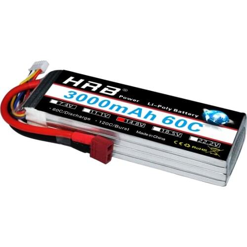 HRB 4s Lipo Battery 14.8V 3000mAh 60C RC LiPo Bateria for RC Car Helicopter Quadcopter Boat Airplane