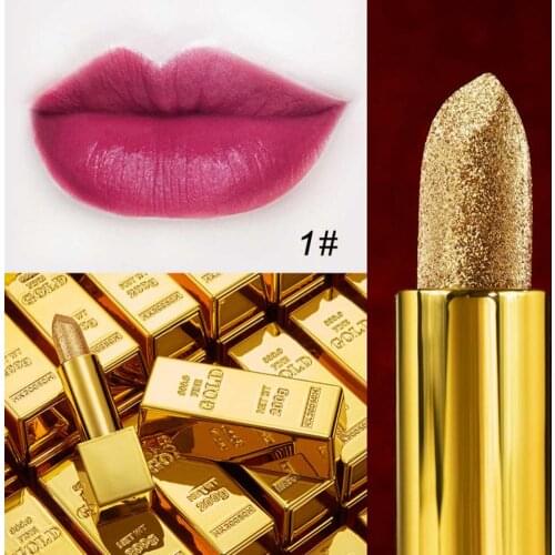 Velvet Matte Glitter Lipstick Waterproof Shiny Gold Lipstains Perfect for Kiss No sticky No Smudging No Stains Left