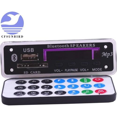 CFsunbird 5set/lot Bluetooth MP3 Decoding Board Module w/ SD Card Slot / USB / FM / Remote Decoding Board Module M011