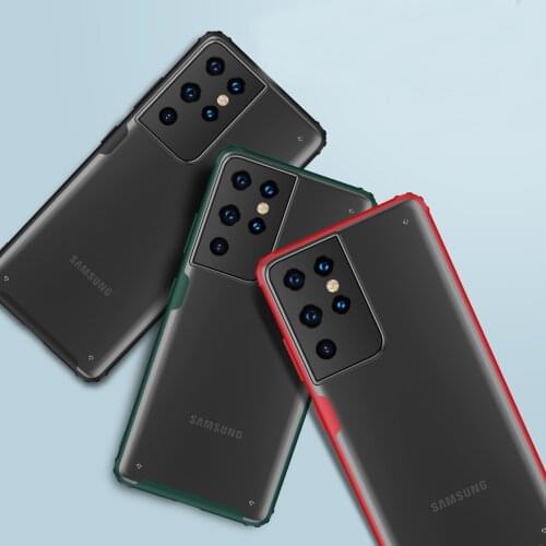 For Samsung Galaxy S21 Plus Case Hard PC Matte Transparent Armor shockproof protective Back Cover Case for Samsung S21 Ultra