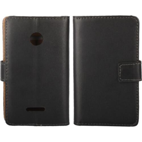 For Nokia Lumia 532 Black High Quality Genuine Leather Wallet Stand Cover Case For Microsoft Lumia 532 Phone Bag Free