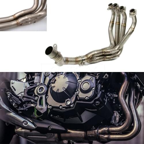 Two Styles Motorcycle Exhaust Muffler Middle Pipe and Front Link Pipe Full System For Kawasaki Z900 Z 900 2017 Connect Pipe 17