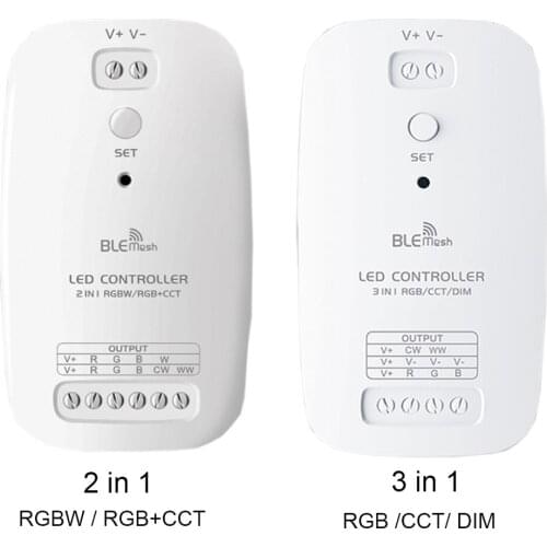 DC9-24V 2-In-1RGBW/RGB+CCT Smart Mobile APP Mesh LED Controller Single Color/Color Temperature/RGB 3-In-1Light Strip