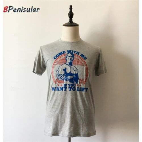 Arnold Schwarzenegger T Shirt 2018 Summer Short Sleeve T-shirts Men Grey Tops Lift Muscle Fit Bodybuilding Tee Plus Size Man