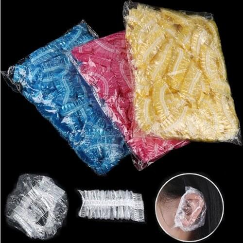Hot Sale 50/100pcs Disposable Waterproof Ear Cover Bath Shower Salon Ear Protector Cover Caps Household Dyeing Hair Tools
