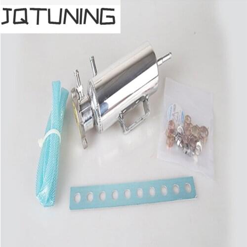 JQTUNING-Universal Alloy Aluminum Racing Oil Catch Can/tank Radiator Breather Tank Kit Reservoir Can