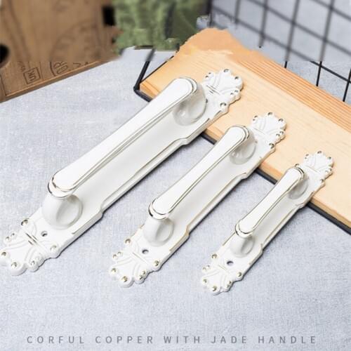 Red bronze white surface mounted handle antique copper door handle furniture door handle carved vintage glass door handle