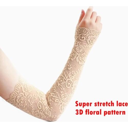2Pcs Lace 3D printing Arm Sleeves Sun UV Protection Hand Cover Cooling Outdoor Running Fishing Cycling Ski Warmers Sports Sleeve