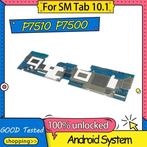 100% Unlocked Motherboard For Samsung Galaxy Tab 10.1 P7510 P7500 Motherboard Mainboard Logic Board WiFi+3G Version With Chips