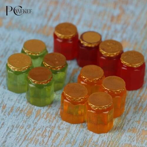 3pcs Doll House Mini Simulation jam bottle honey pot 1/12 Dollhouse Miniature Home Decorations Accessories Miniature Toys