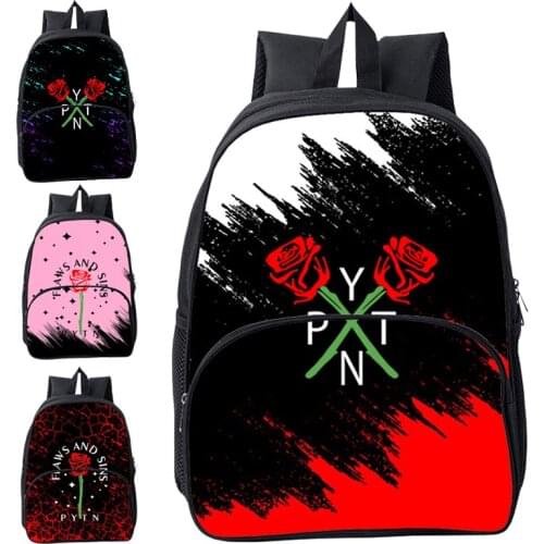 3D Print Payton Moormeier Backpack Men 16 Inch Funny PYTN Printed Bag Pack Zipper Schoolbag Red Rose Bookbag Mochila Feminina