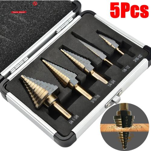 HSS Cobalt Multiple Hole 50 Sizes Drill Step Bit Set Tool with Aluminum Case Woodworking Tools For Metal Wood Step Cone Drilling