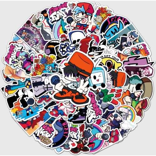 10/50pcs Game Friday Night Funkin Stickers Boyfriend Girlfriend Daddy Mommy Monster Spirit Senpai Pico Skid and Pump Decal Toy