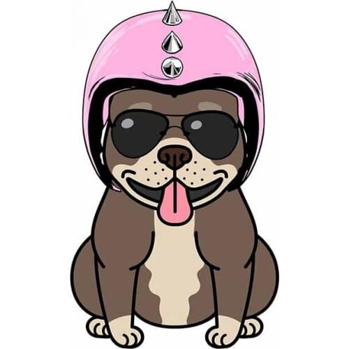 For Funny Dog Biker Car Stickers Waterproof Car Assessoires Decal Auto Refrigerator Scratch-Proof Decor 13cm*8cm