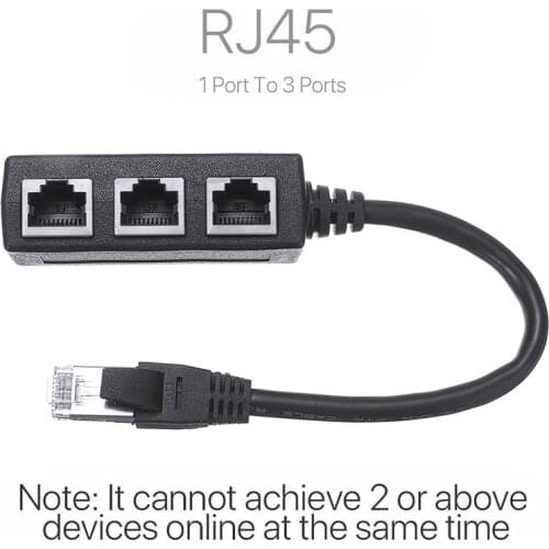 New Arrival Internet Ethernet RJ45 Cable Adapter Splitter 3 Ports LAN Network Extender for ADSL Router Wireless Router