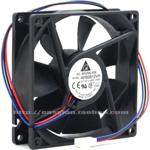 NEW DELTA AFB0912VH 9025 9CM 0.6A 12V high air volume double ball bearing cooling fan
