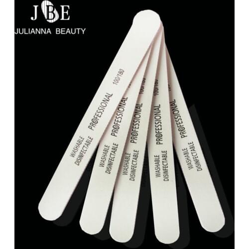 4 Pcs White Nail File 100/180 Durable Sanding Straight Nail File For Manicure UV Polish Professional Buffer Manicure Nail Tool
