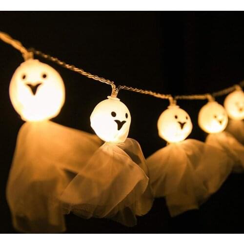 Practical High Brightness LED Gauze Ghost String Lamps Portable Halloween Decoration Lights Delicate for Party