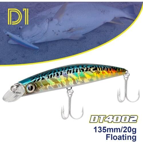 D1 Jackbait Rolling Wobbler Rock Fishing Floating Lure Sea bass Minnow Baits 135mm20g Trout Pike Artificial good Fishing Tackle