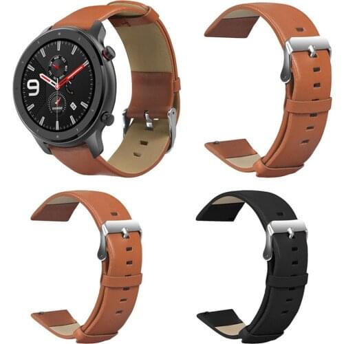 22mm Lightweight Leather Wrist Watch Band Strap For Huami AMAZFIT GTR 47mm Smart Watch Bracelets Accessories #125
