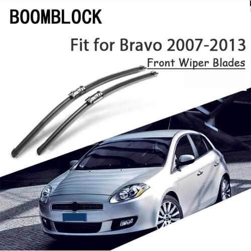 BOOMBLOCK 2PCS High Quality Front Windshield Wiper Blades For Fiat Bravo 2013 2012 2011 2010 2009 2008 2007 Accessories