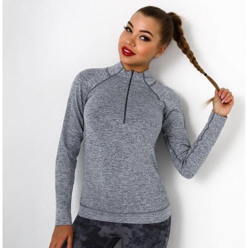 Long Sleeve Sports Jacket Women Zip Fitness Yoga Shirt Autumn Winter Warm Gym Top Activewear Running Coats Workout Clothes Women