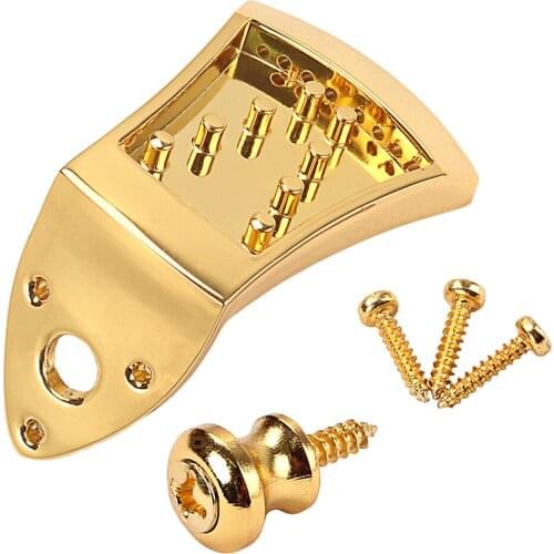 Tooyful Zinc Alloy Triangle 8 Strings Guitar Mandolin Tailpiece w/Screws Strap Buttons Parts