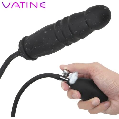 VATINE Inflatable Anal Dildo Plug With Pump Anal Massage Expandable Butt Plug Anal Dilator Adult Products Sex Toys for Women Men