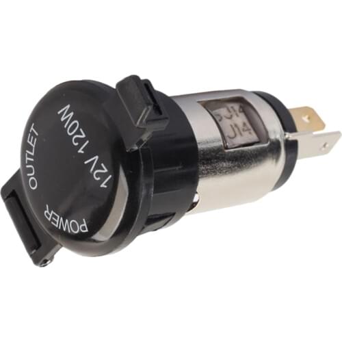 12V Waterproof Marine Motorbike Car Lighter Socket Power Outlet Black