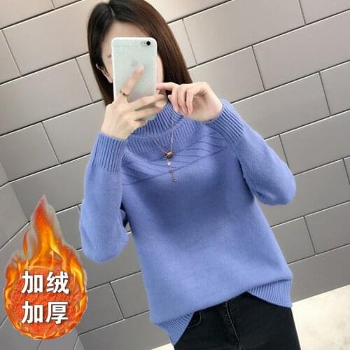 2021 Spring New Short Knitted Jumper Women Half Turtleneck Long Sleeve Thick Warm Pullovers Sweater Lady Korean Tops Pull Femme