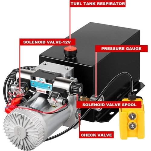 1Hydraulic Power Unit 10 L Hydraulic Pump Double Acting Power Unit Dump Trailer for Dump Trailer Car Lifting