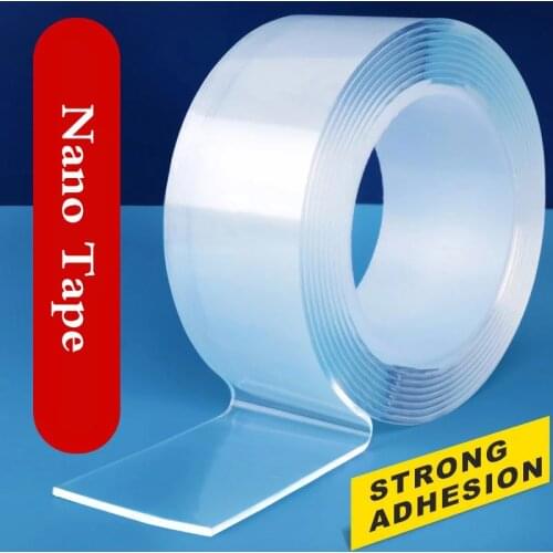 1M/2M/3M/5M-Length 10/20/30mm-Width Transparent Nano Double Sided Tape NoTrace Reusable Waterproof Adhesive Strong Wall stickers