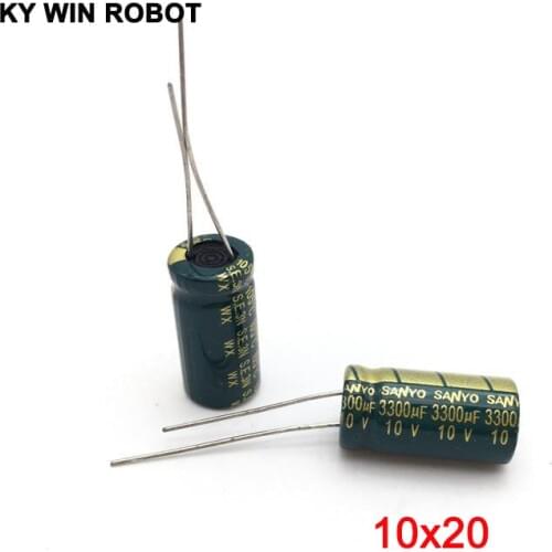 10pcs 10v 3300UF electrolytic capacitors 3300UF 10V 10x20mm 105C Radial High-frequency low resistance Electrolytic Capacitor
