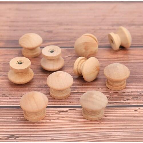 10pcs Furniture Accessories Single Hole Mushroom Shaped Wooden Handle Mushroom Head Cabinet Door Handle