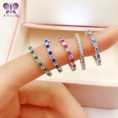 100% Quality Assurance 925 Sterling Silver Eternity Ring Ladies Engagement Color SONA Stone Wedding Ring Jewelry