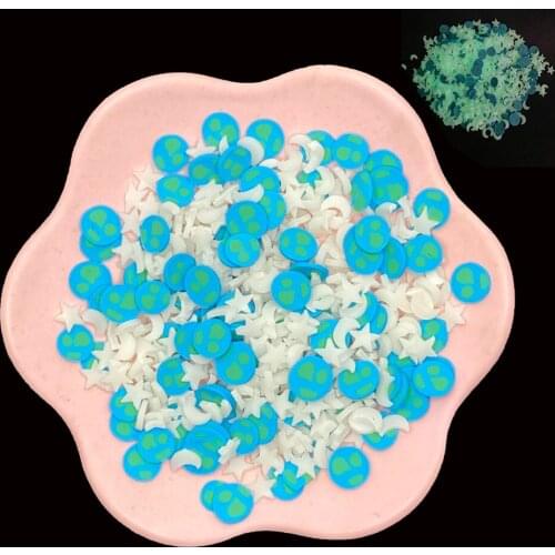 100g Mixed Luminous Moon Star Earth Slices Polymer Clay Soft Pottery Miniaure Sprinkles for DIY Crafts Filling Accessories