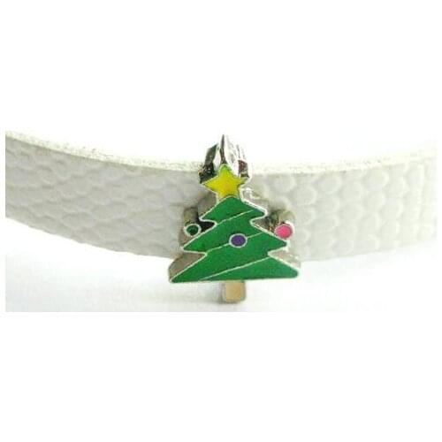 20 , 50)PCS/lot 8MM Christmas Tree Slide Charms Fit For 8mm DIY Wristband Bracelet Keychains