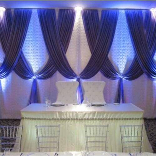 3x6m White with royal and lace Wedding Backdrop,stage curtain wedding decoration