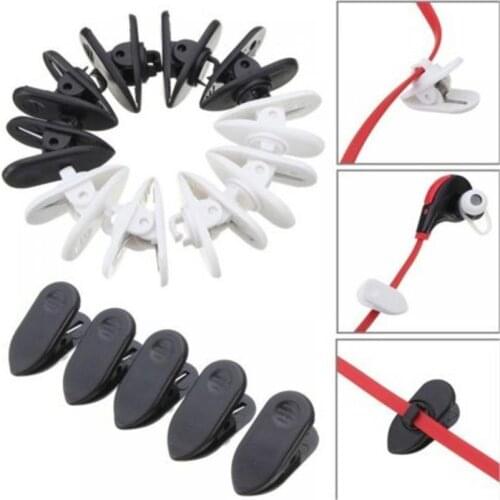5pcs Rotating Headphone Clips For Headphone Earphone Cable Wire Fine Nip Clamp Holder Mount Collar Applicable Round Line