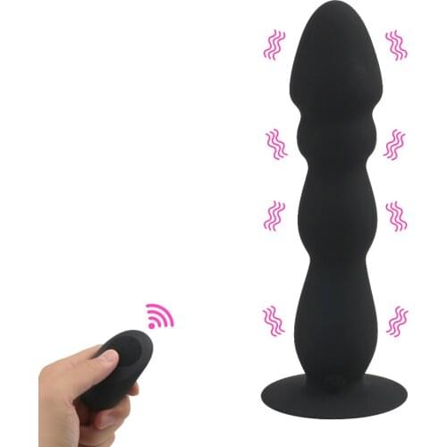 Silicone Suction Cup Butt Plug Remote Control Bead Dildo Vibrator Sex Toys For Men Male prostate Massager Vibrator Anal Plug