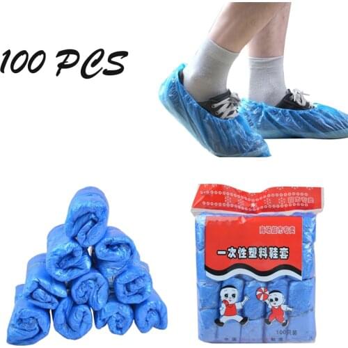 100 Pairs Disposable Boot & Shoe Covers Durable Non-Slip Water Resistant NEW 2020