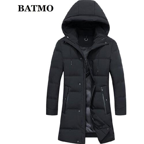 BATMO 2019 new arrival winter 90% white duck down hooded jackets men,mens winter warm hooded jackets,plus-size YR8039