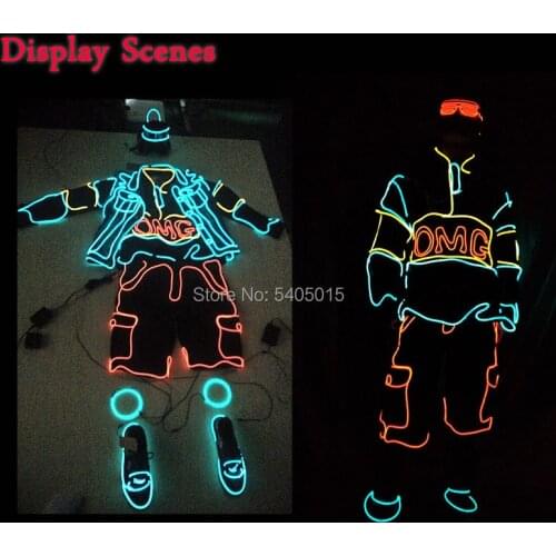 Free Shipping Fancy Accessory Neon Led Strip Teddy Boy Fashion Costume Masquerade Glow Party Supplies For Holiday DIY Decoration